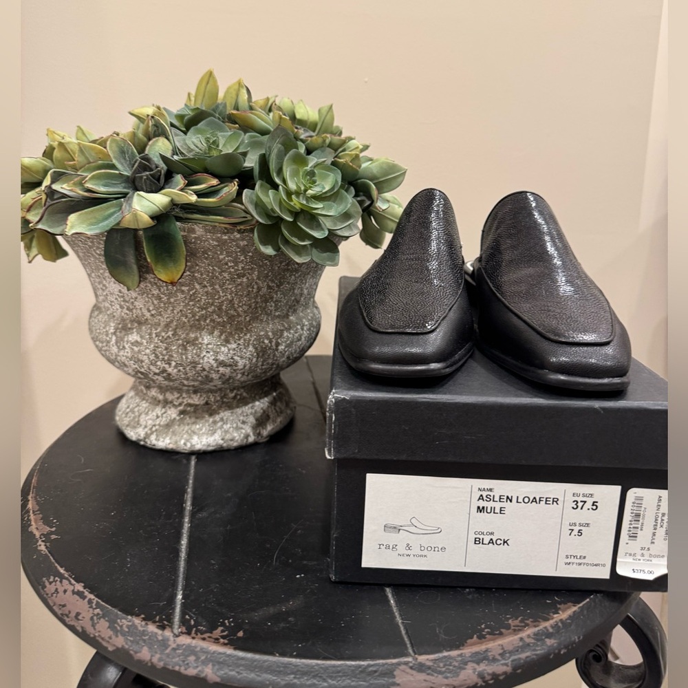 Rag & Bone Black Loafer Mule